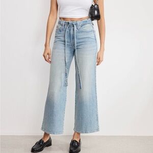 GOOD AMERICAN Good Waist Palazzo Crop Wide Leg Jeans in Indigo999 Size 00/24 New